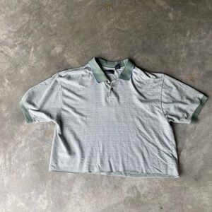 Green Cropped Polo Golf Shirt